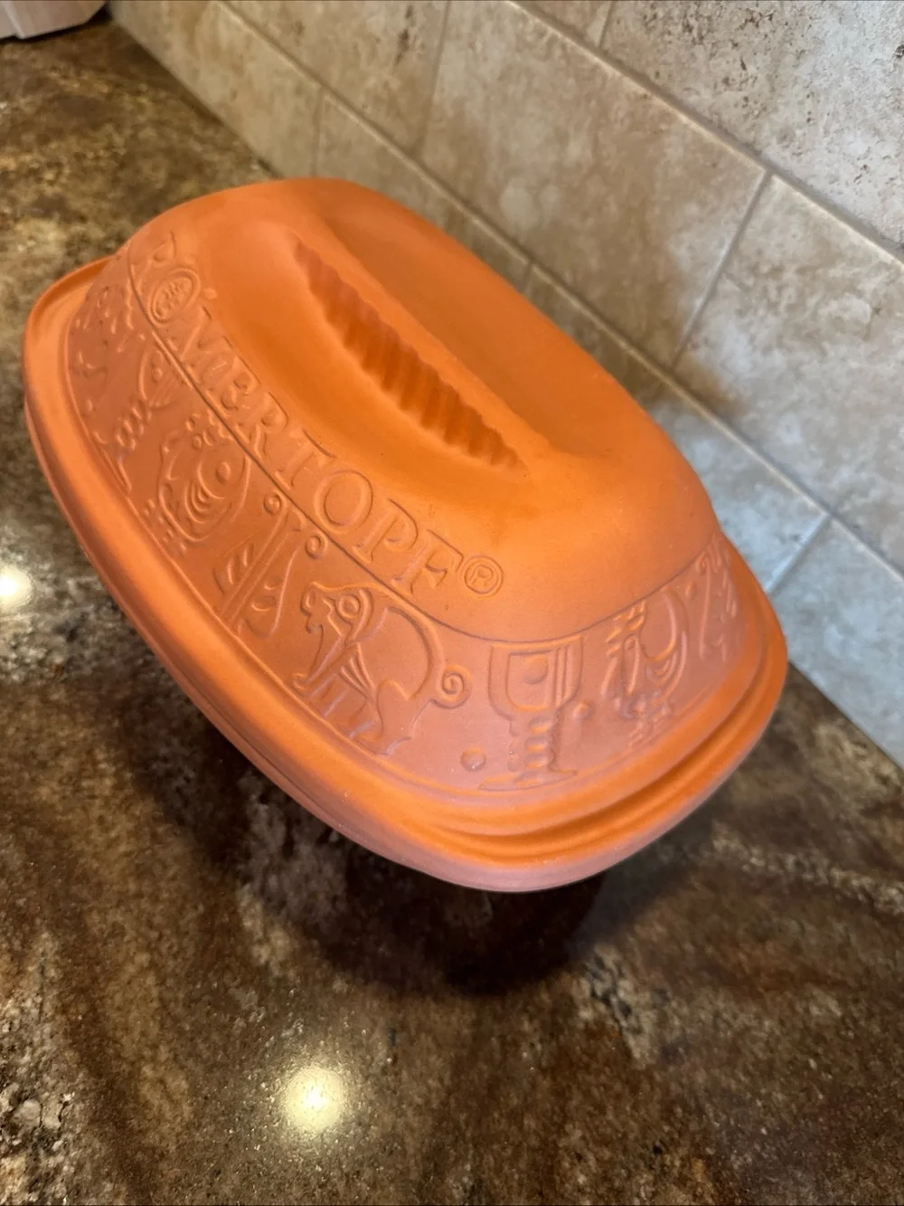 Romertopf #111 Terra Cotta Clay Baking Roaster Bay Keramik Vintage West Germany